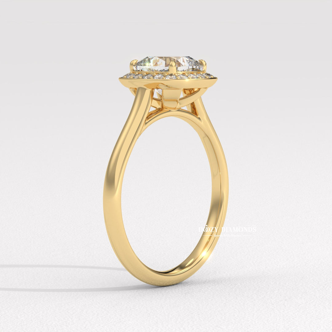 Shop cushion cut halo lab grown diamond engagement ring online