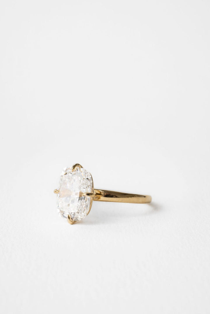 5.0CT Elongated Cushion F - VS Lab Grown Solitaire Diamond Bridal Ring Set - Doozy Diamonds