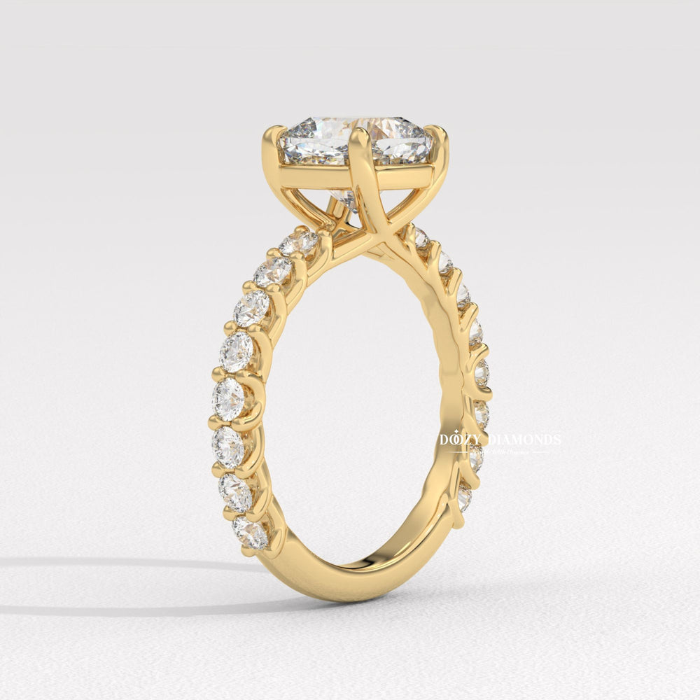 Buy cushion cut solitaire diamond engagement ring with free shipping