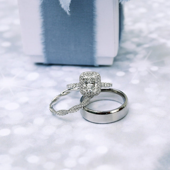 Round Cut Lab Grown Diamond Infinity Twisted Wedding Band - Doozy Diamonds