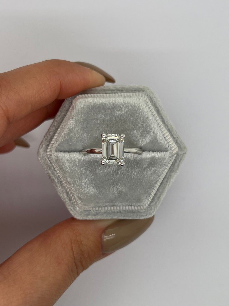 1.50CT emerald cut solitaire engagement ring available to buy now