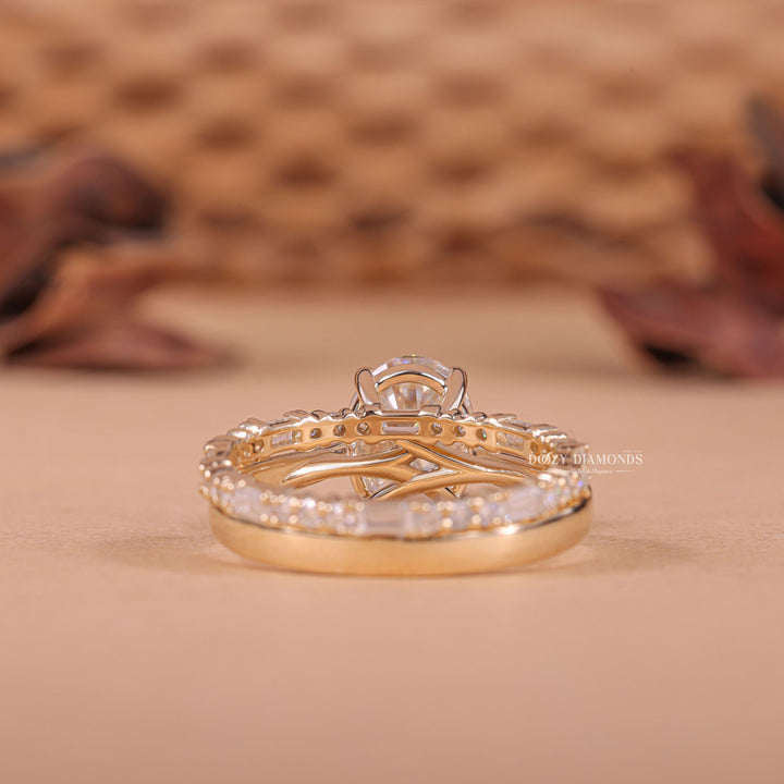 2.50CT Oval Cut EF - VS2 Lab Grown Solitaire Wedding Ring with Full Eternity Band - Doozy Diamonds