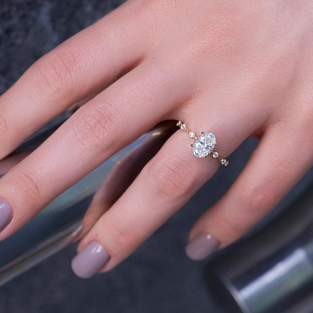 Shop oval solitaire lab grown diamond engagement ring