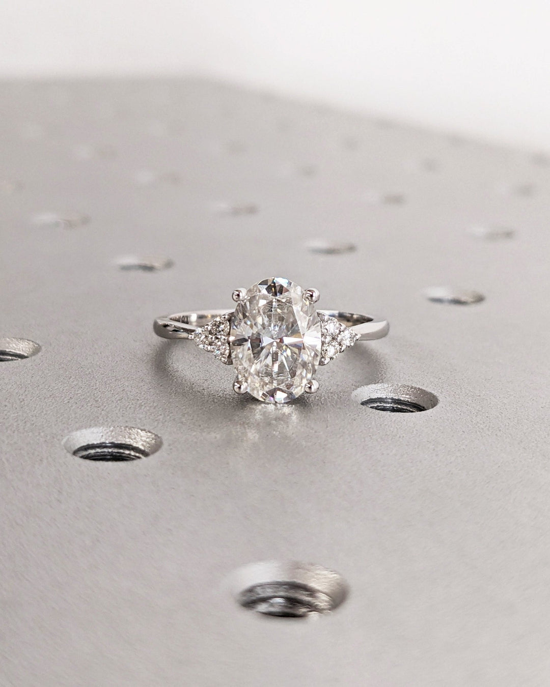 Shop oval cluster lab grown diamond engagement ring