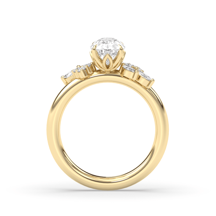 Classic pear cluster engagement ring crafted for everyday wear