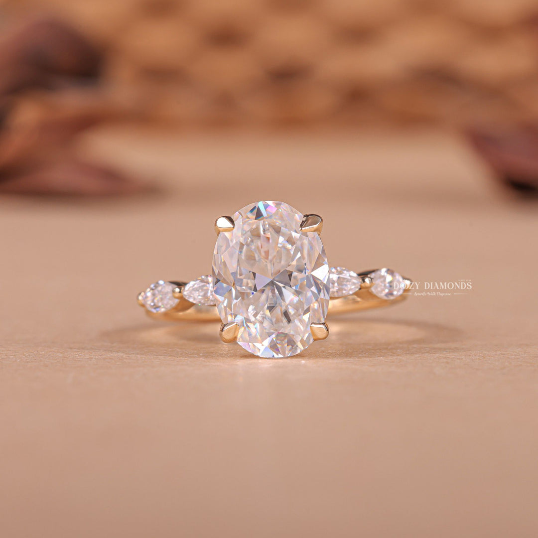 Buy 2.50CT oval pave lab grown diamond engagement ring online