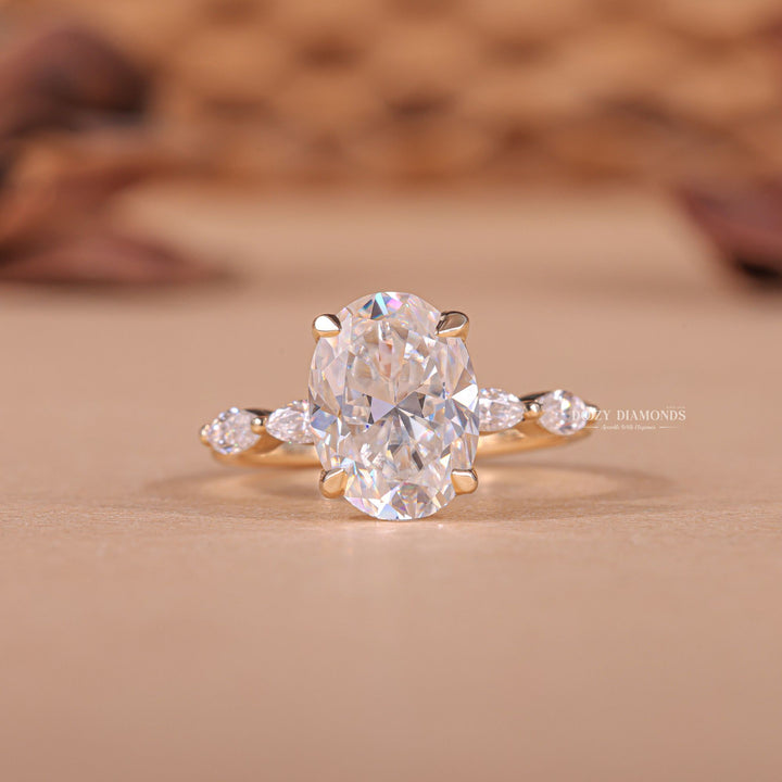 Buy 2.50CT oval pave lab grown diamond engagement ring online