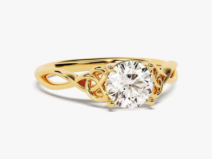 Shop round art deco lab grown diamond engagement ring