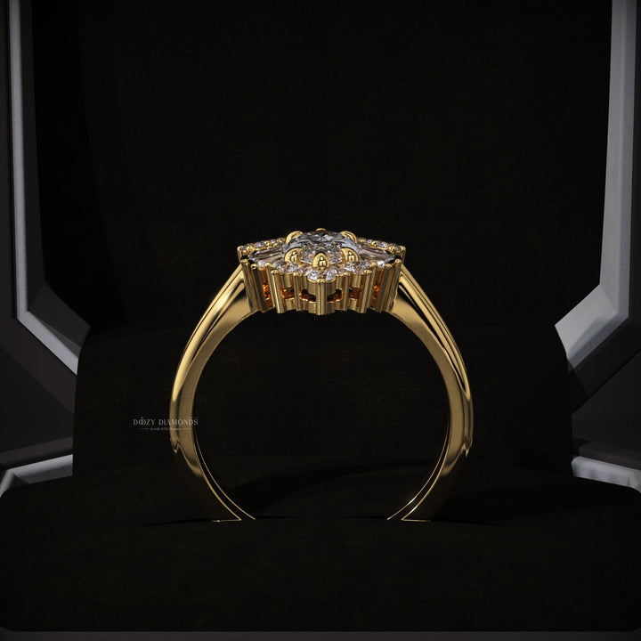 1.50ct Marquise Lab Grown Diamond Cluster Engagement Ring With Matching Band