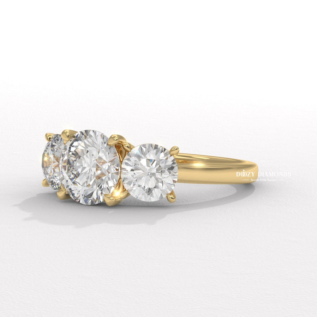 Round solitaire engagement ring with brilliant diamond sparkle