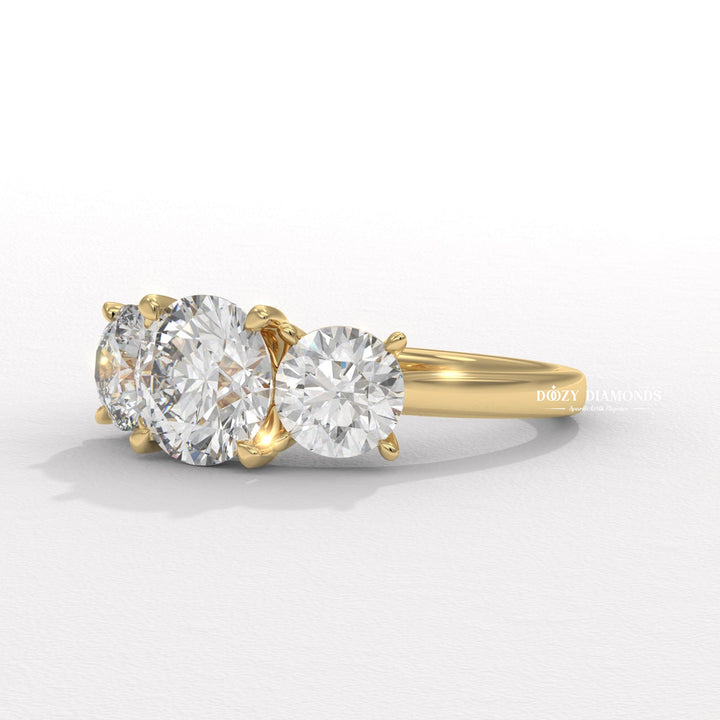 Round solitaire engagement ring with brilliant diamond sparkle