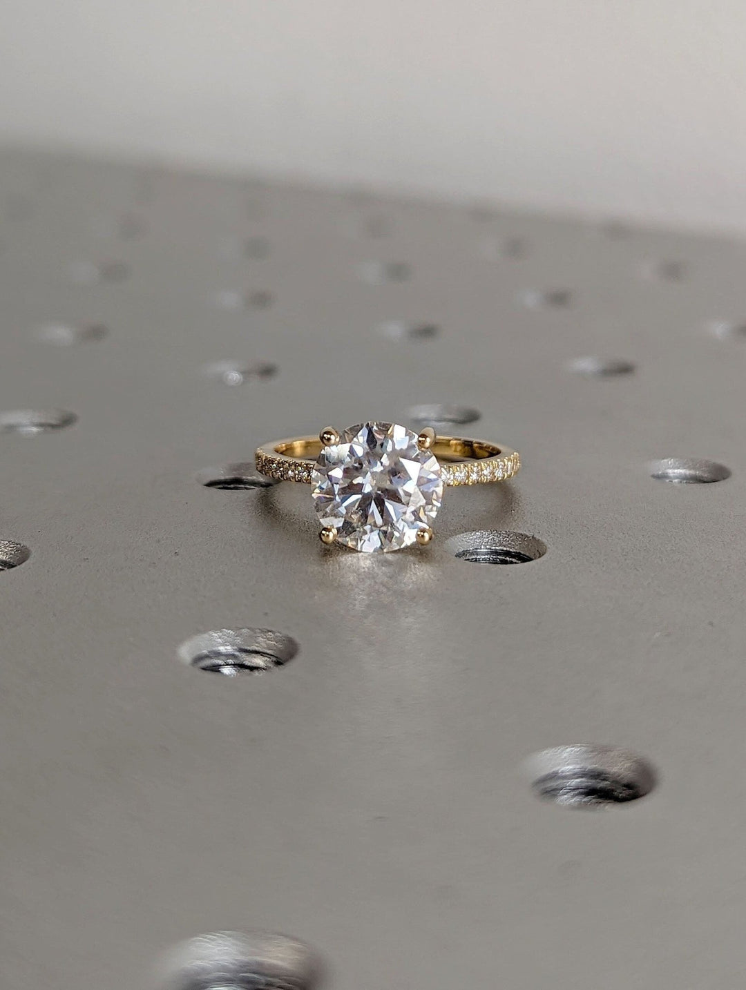Buy 3.0CT round hidden halo lab grown diamond engagement ring online