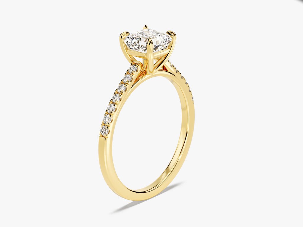 Classic asscher pave engagement ring crafted for everyday wear