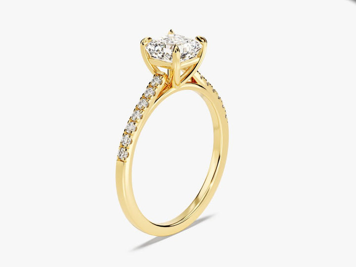 Classic asscher pave engagement ring crafted for everyday wear