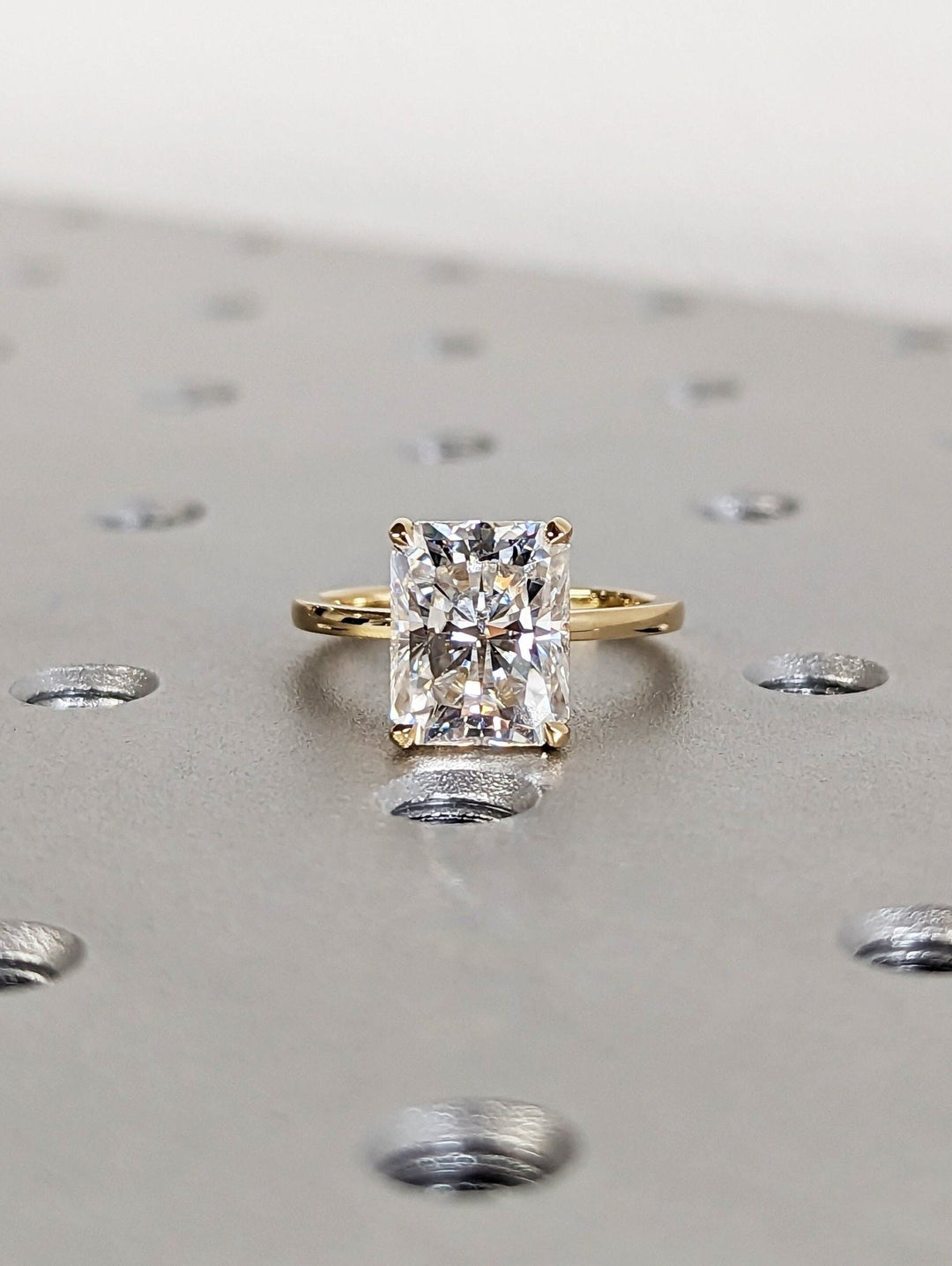 Shop radiant hidden halo lab grown diamond engagement ring