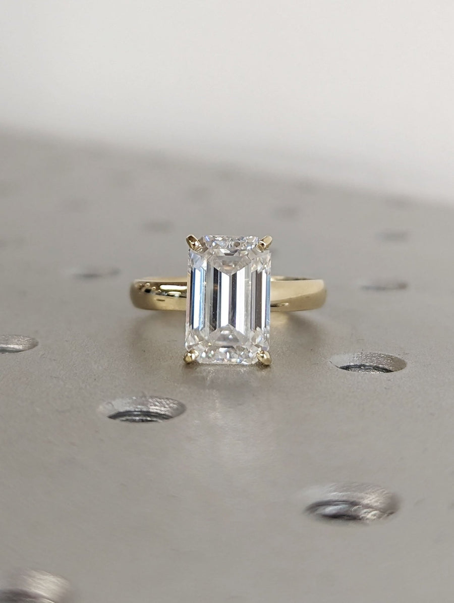 Shop emerald solitaire lab grown diamond engagement ring