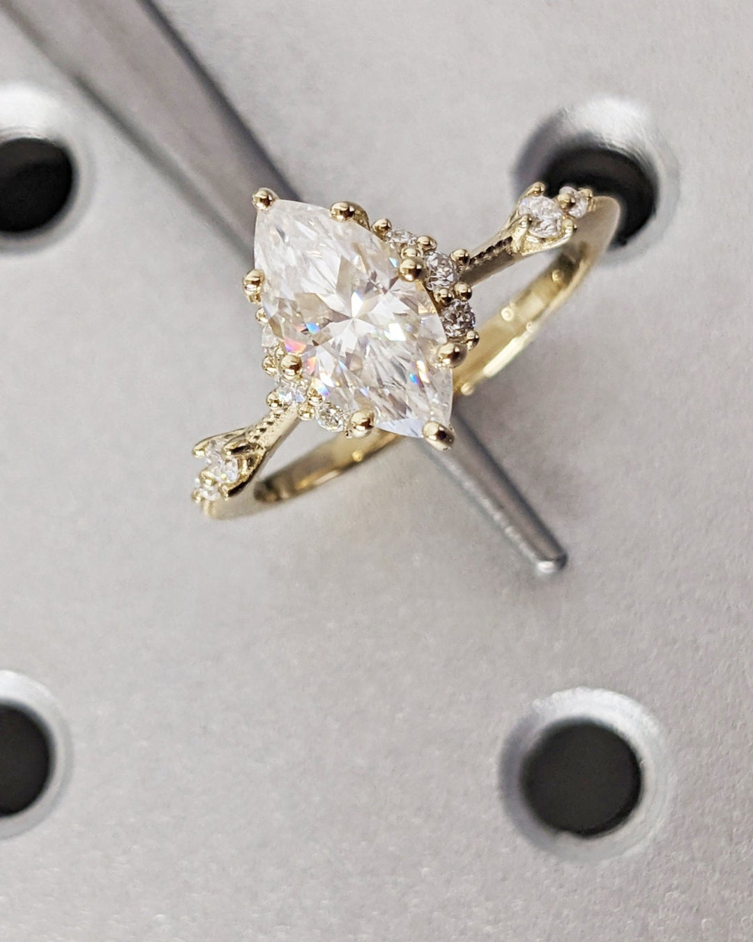 Buy 1.0CT marquise cluster lab grown diamond engagement ring online