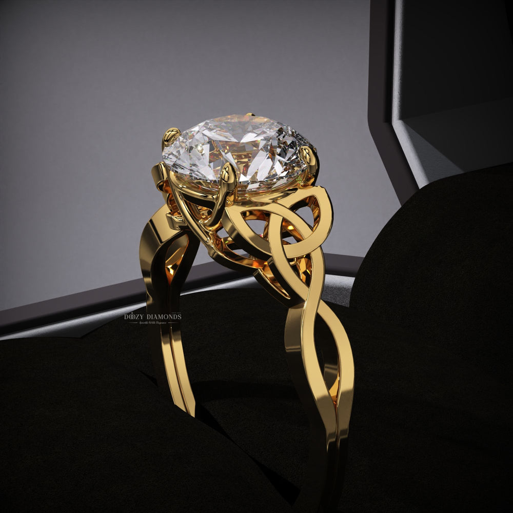 Round solitaire engagement ring with IGI certificate and packaging