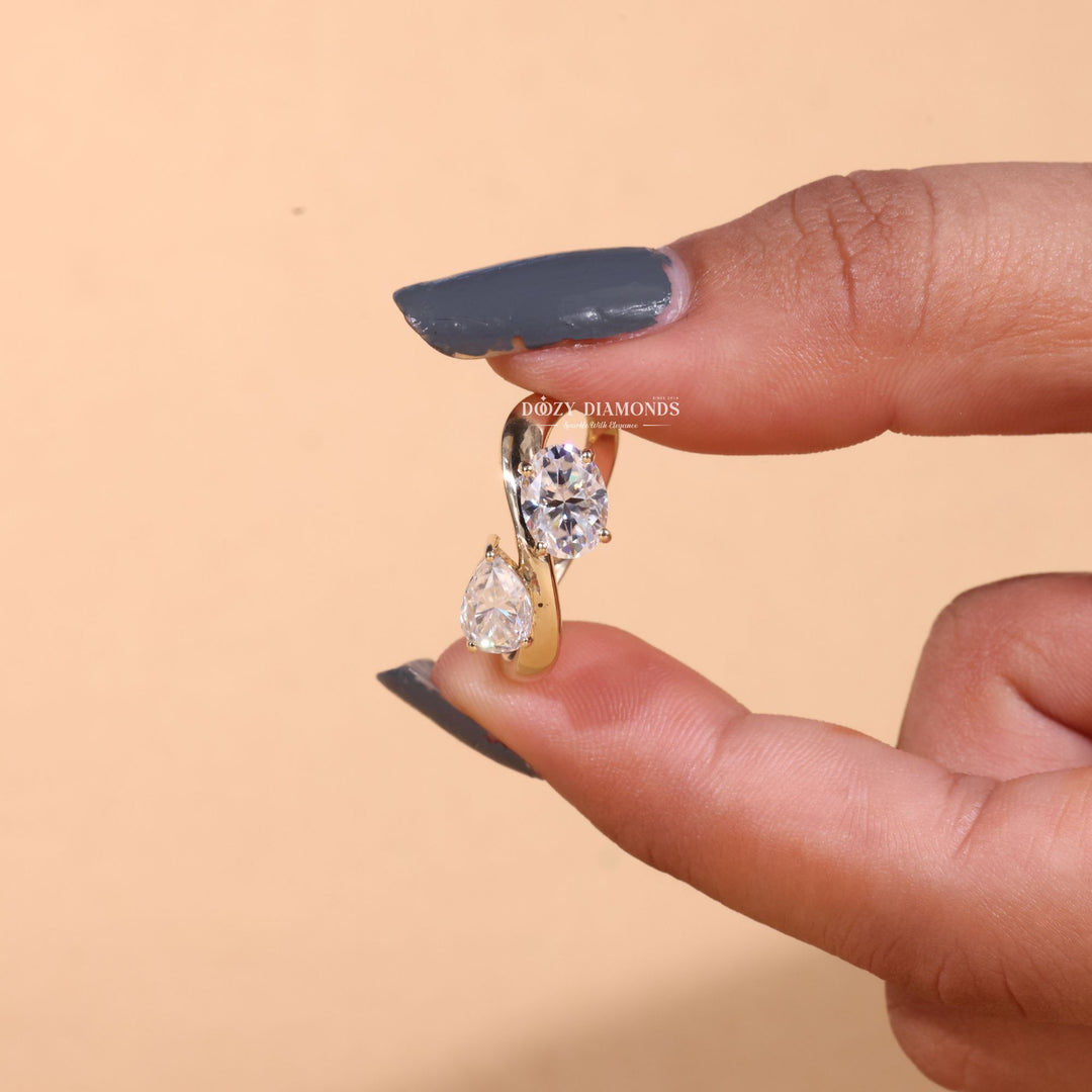 Oval solitaire engagement ring with brilliant diamond sparkle