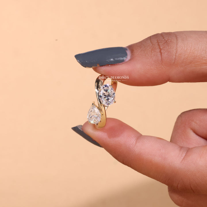 Oval solitaire engagement ring with brilliant diamond sparkle