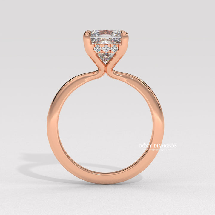 Certified princess cut diamond featured in solitaire engagement ring