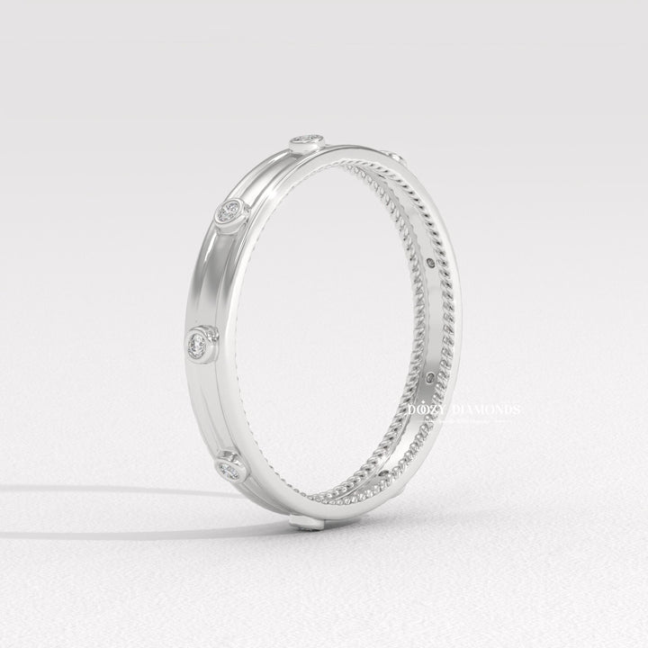 Classic Flush diamond wedding band in white gold