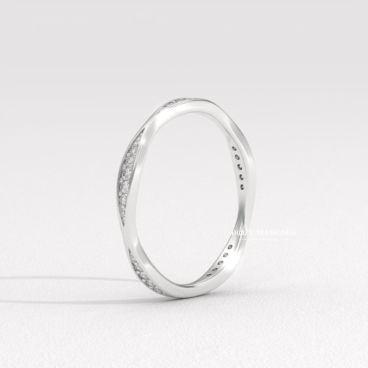 Full Pave diamond wedding band in white gold