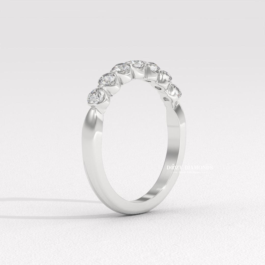 Bubble Stackable diamond wedding band in white gold