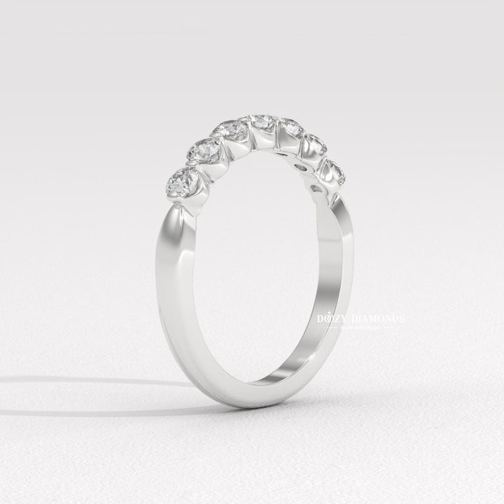 Bubble Stackable diamond wedding band in white gold