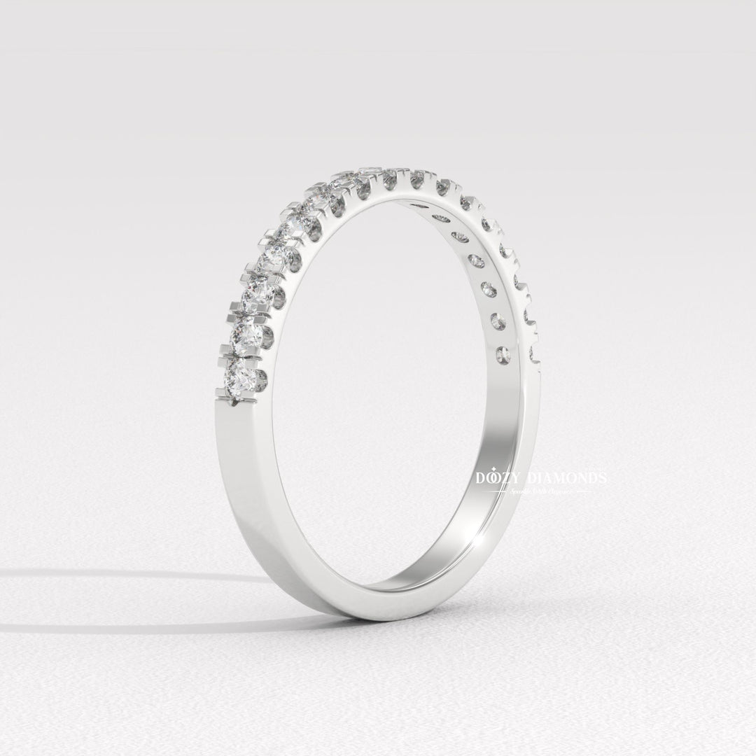 Simple Eternity diamond wedding band in white gold