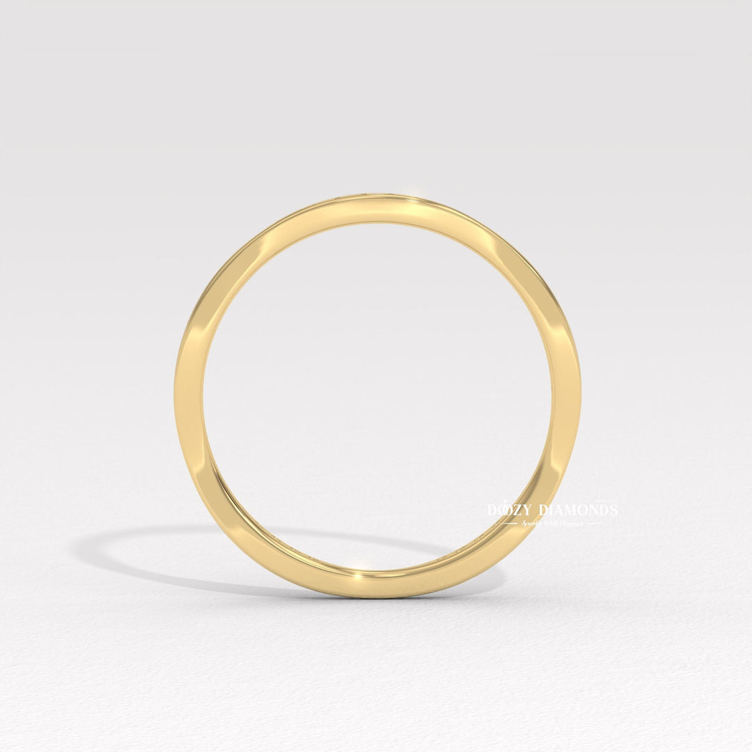 Full Pave diamond band stacked with engagement ring