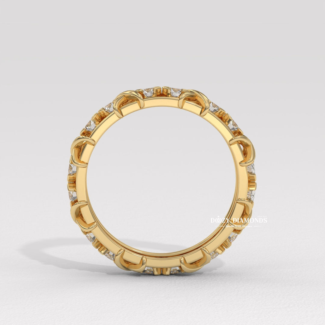 3.50MM Full Eternity Wedding Band - Crossover Unique Stacking Band
