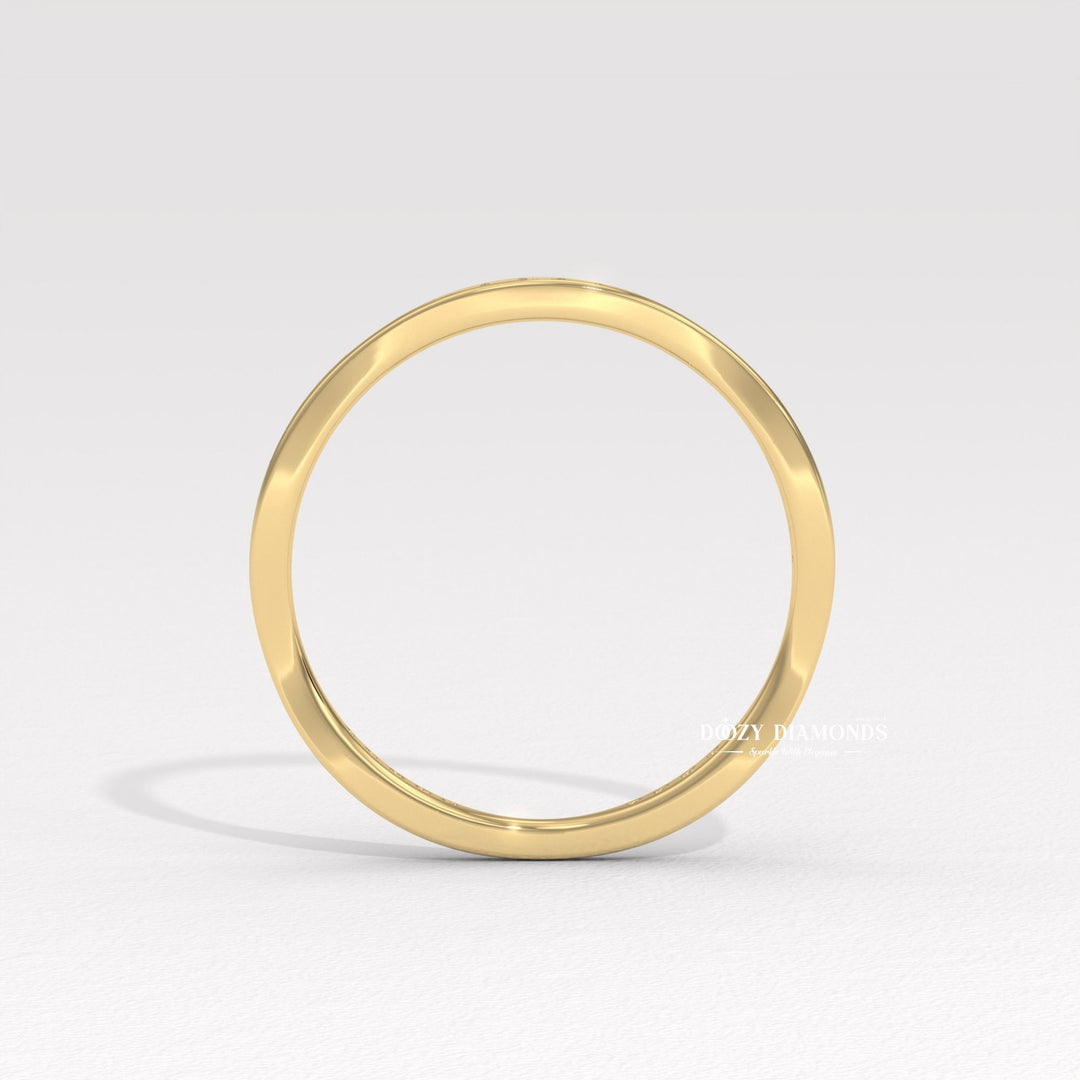 Tapered Pave diamond band stacked with engagement ring
