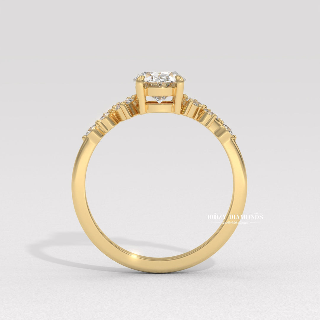 Shop oval cut cluster lab grown diamond engagement ring online