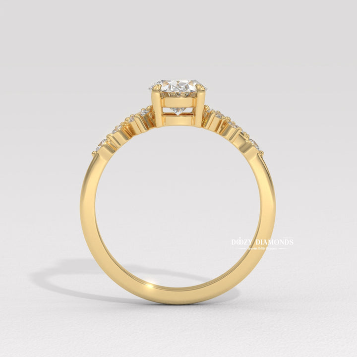 Shop oval cut cluster lab grown diamond engagement ring online