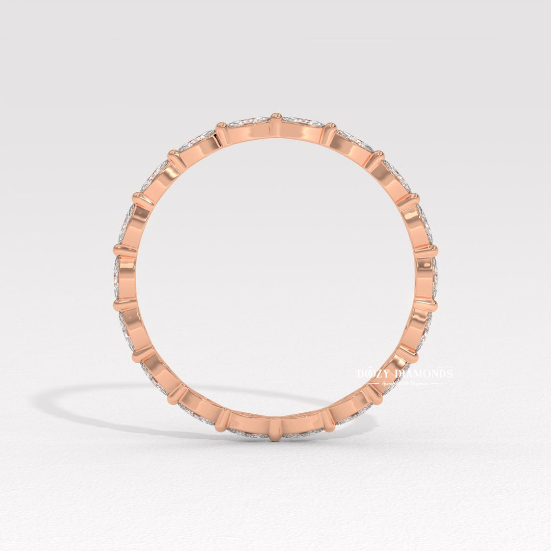 Marquise Full diamond eternity band macro shot