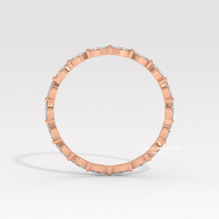 Marquise Full diamond eternity band macro shot