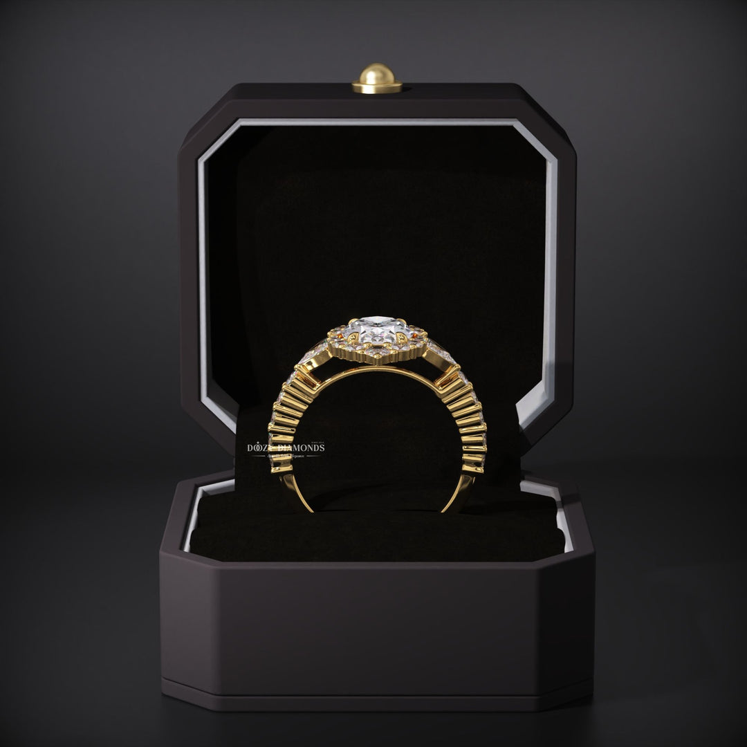 Shop the oval cut pave engagement ring collection online