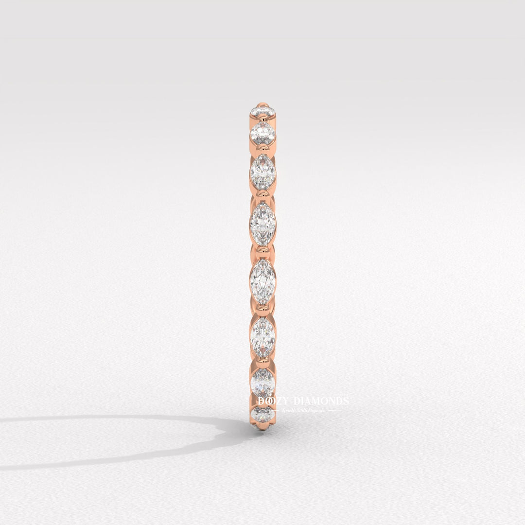 IGI certified marquise diamond wedding band