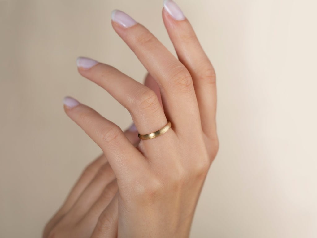 3.0mm Classic Dome Wedding Band - Matte Brushed, Anniversary Gift Idea - Doozy Diamonds