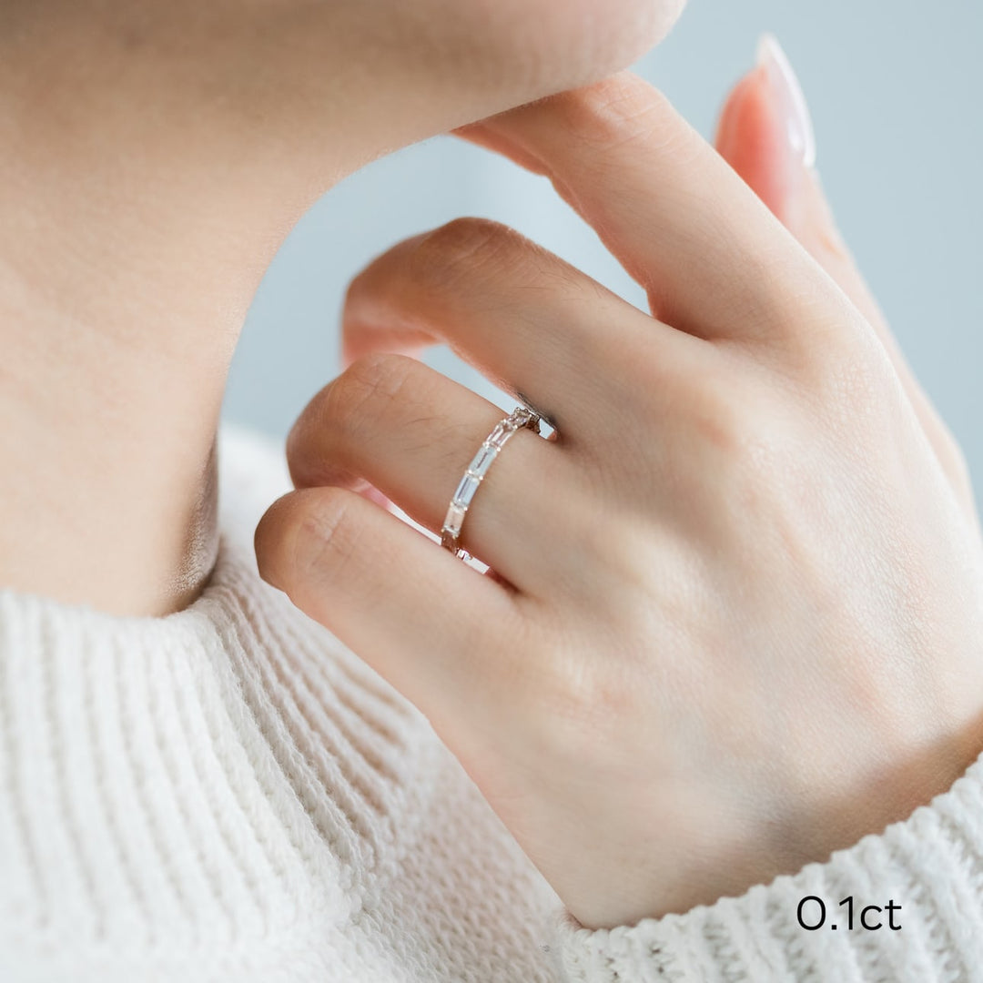 Baguette Cut DE - VS1 Lab Grown Diamond Full Eternity Wedding Band - Doozy Diamonds