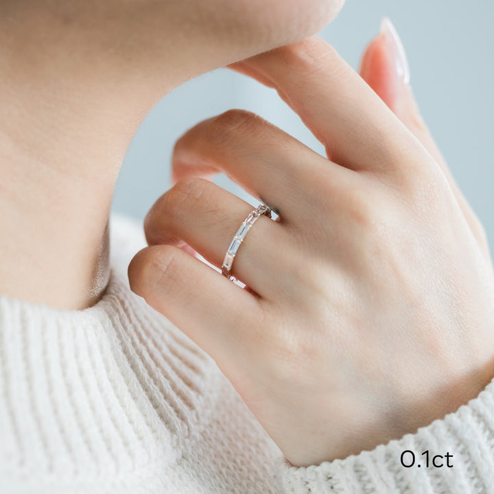 Baguette Cut DE - VS1 Lab Grown Diamond Full Eternity Wedding Band - Doozy Diamonds
