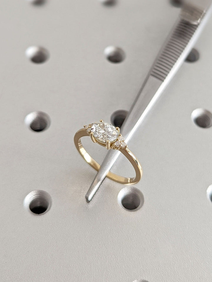 Shop the oval cut east west engagement ring collection online