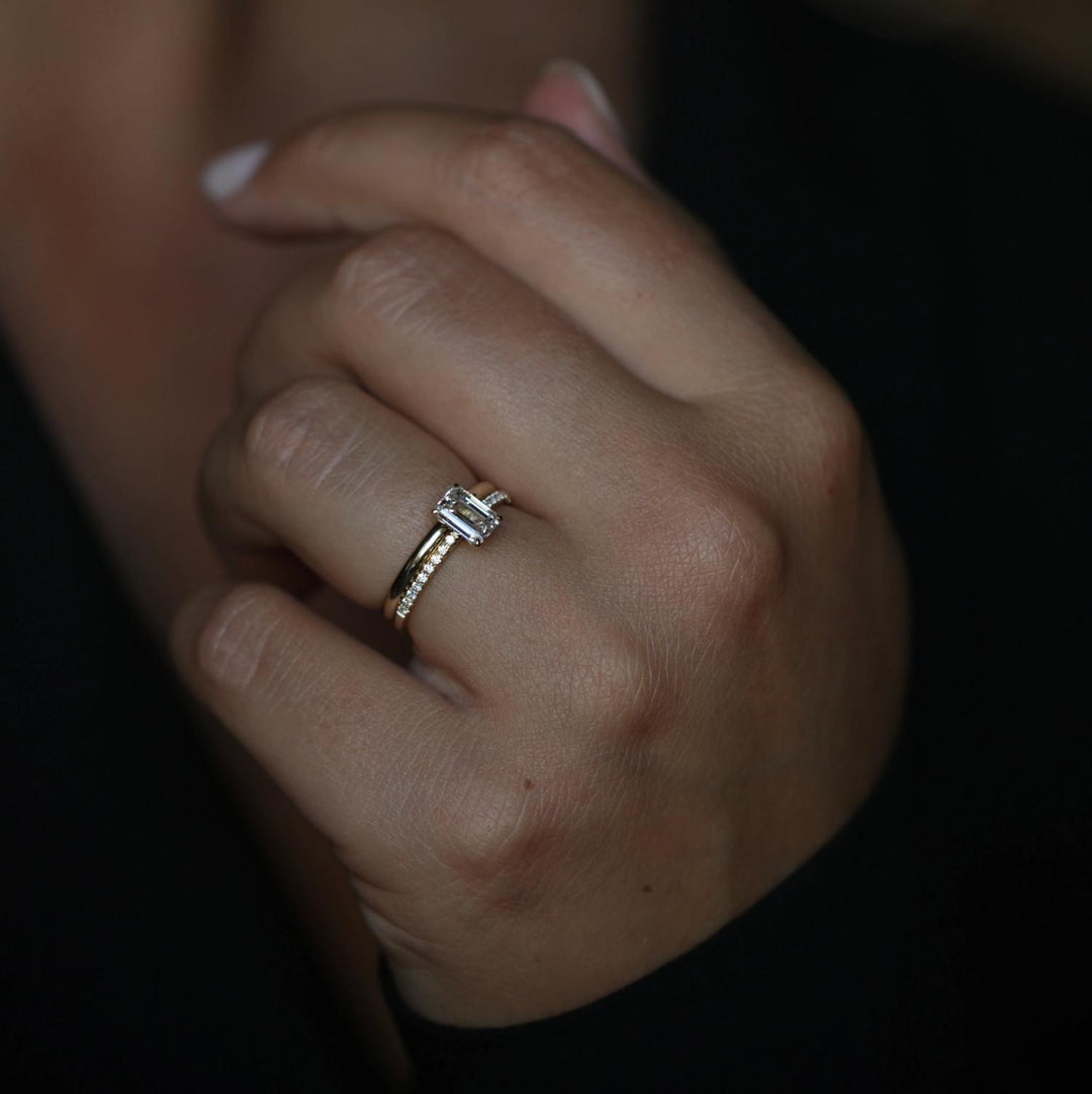 Shop emerald cut solitaire lab grown diamond engagement ring online