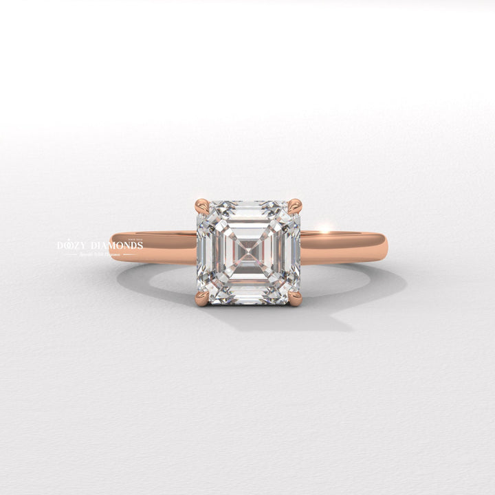 Classic asscher hidden halo engagement ring crafted for everyday wear