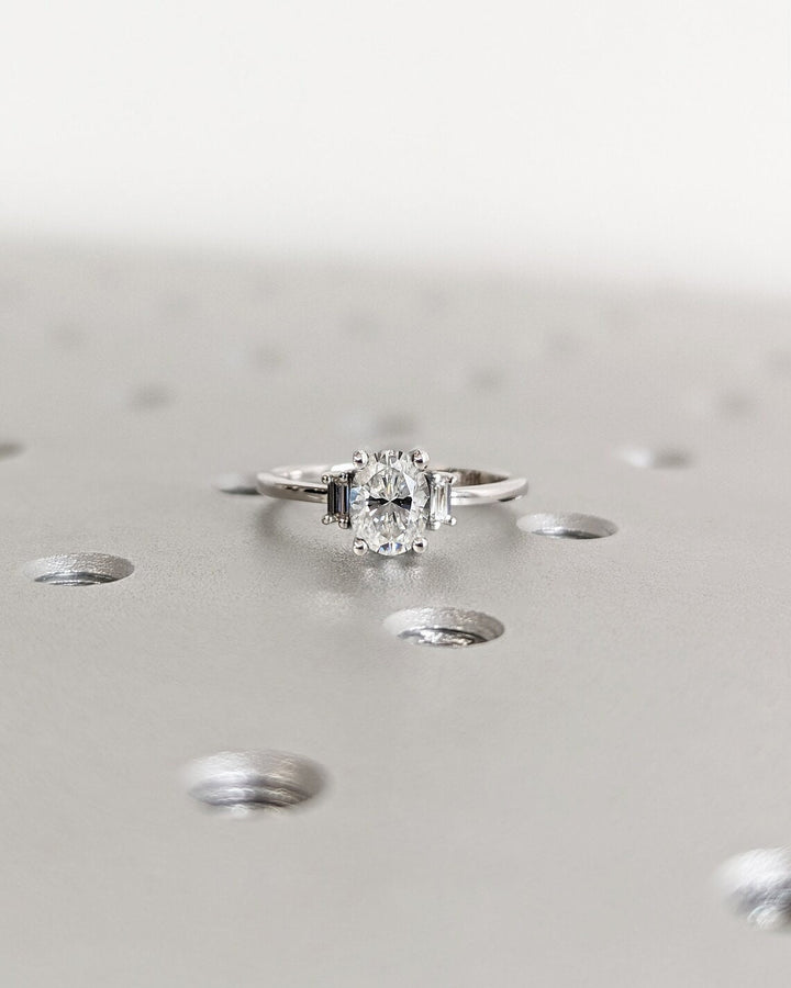 1.0CT oval solitaire lab grown diamond engagement ring for sale