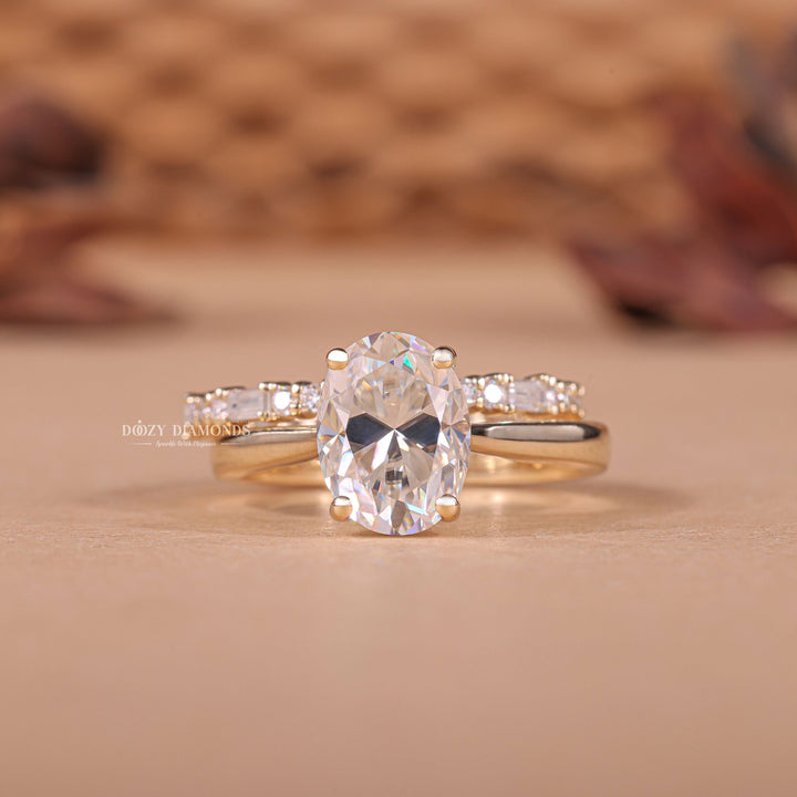 2.50CT Oval Cut EF - VS2 Lab Grown Solitaire Wedding Ring with Full Eternity Band - Doozy Diamonds