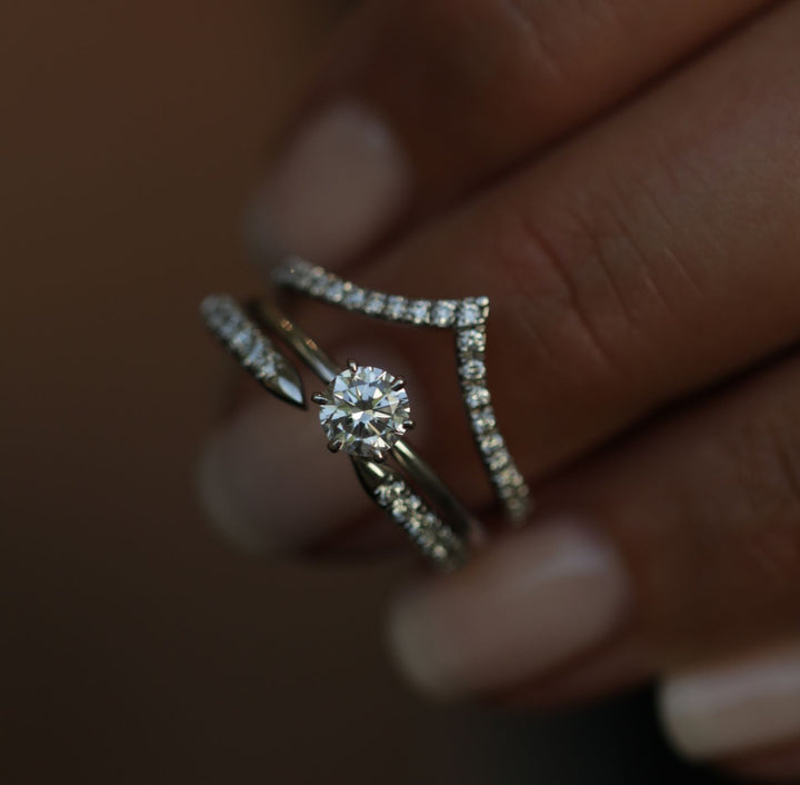 Round solitaire diamond ring presented in signature gift packaging