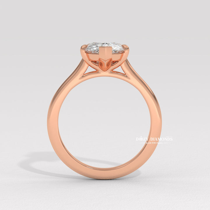 Pear solitaire engagement ring with brilliant diamond sparkle