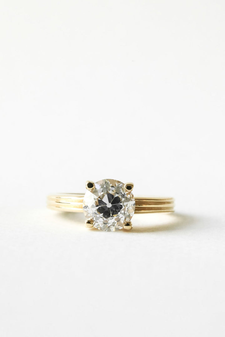 2.06CT Old European Round F - VS Lab Grown Diamond Wedding Ring Set - Doozy Diamonds